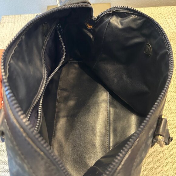 Vintage Celine Macadam Navy Canvas Boston Bag RARE - Picture 9 of 10